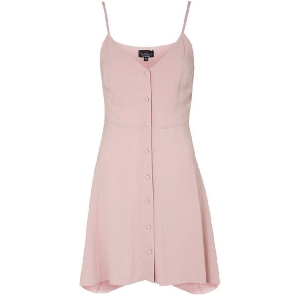 Topshop pink buttons down sundress